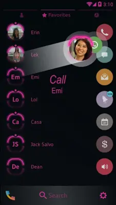 Theme Dialer Neon Pink android App screenshot 1