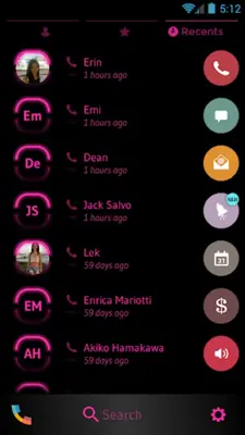 Theme Dialer Neon Pink android App screenshot 2