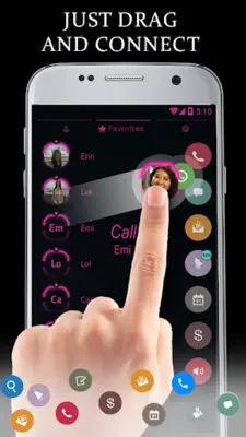 Theme Dialer Neon Pink android App screenshot 3