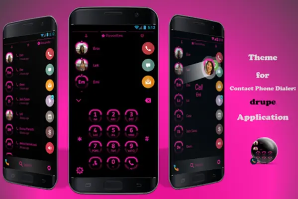 Theme Dialer Neon Pink android App screenshot 5